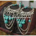 Top Selling Fashion Turquoise Tassel Vintage Drop Earrings Jewelry Design For Ladies SSEH037